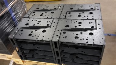 VF 12 switch frames. Laser-cut, robot-welded and powder-coated 